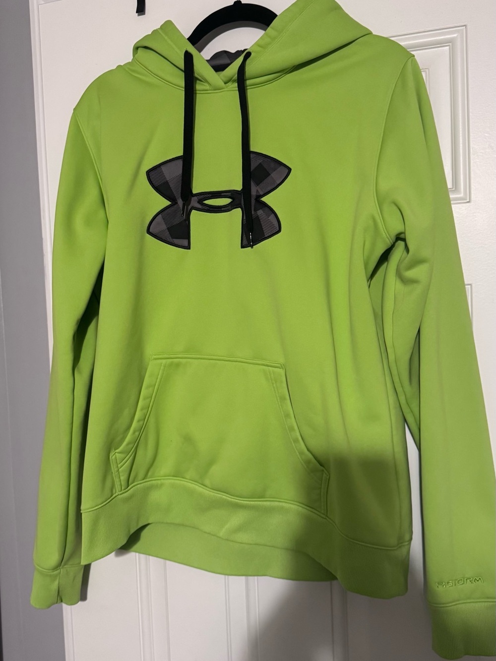 Under Armour Women's Lime Green Hoodie with Black Logo